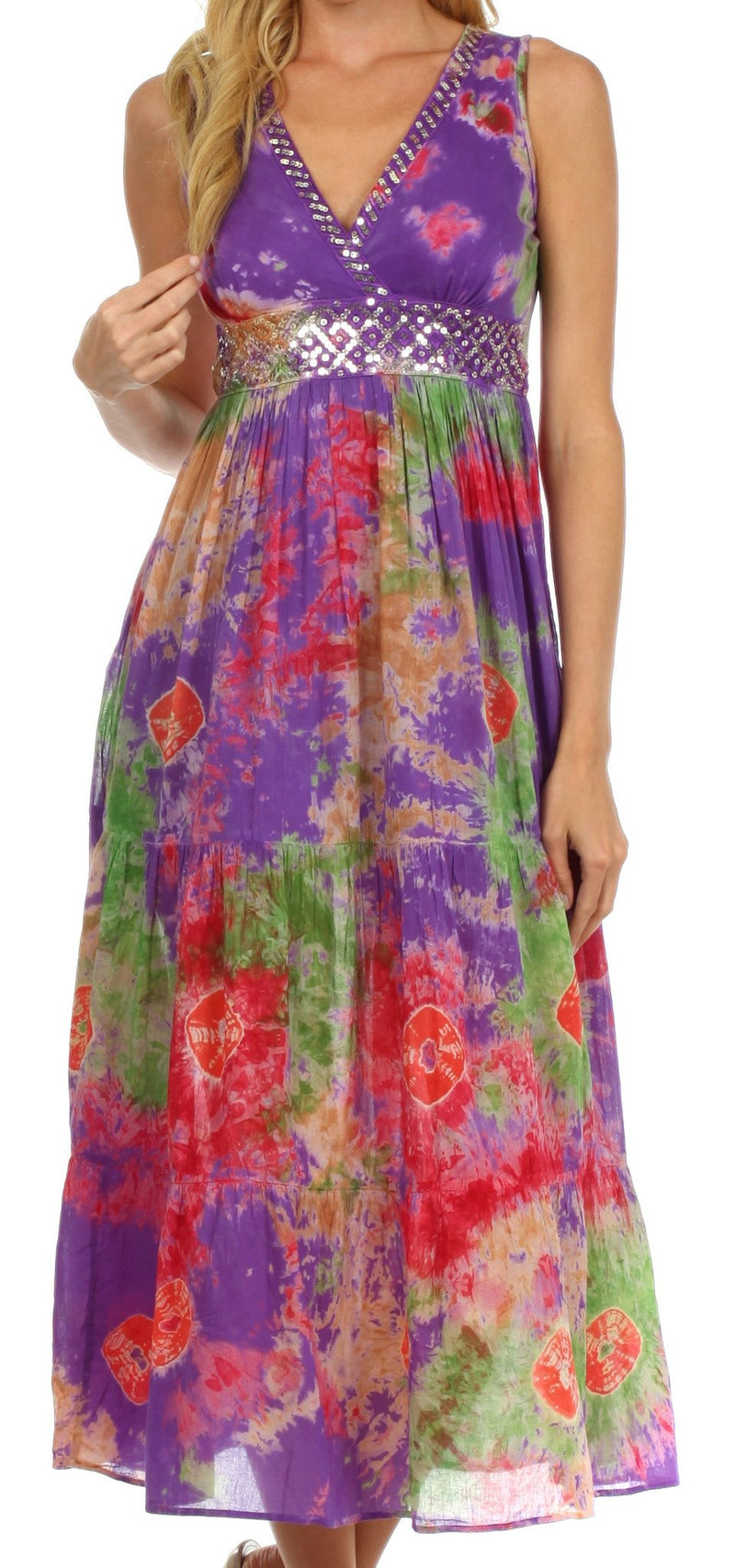 Sakkas West Indies Empire Waist Dress