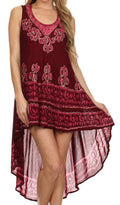 Sakkas Lily Luau Flower Embroidered High Low Dress
