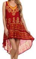 Sakkas Lily Luau Flower Embroidered High Low Dress
