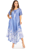 Sakkas Devora Women's Maxi NightGown Caftan Kaftan Dress Tie Dye Batik & Corset