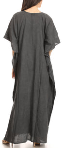 Sakkas Favi Womens Casual Long Maxi Dress Caftan Cover Up Loungewear in Cotton