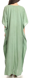 Sakkas Favi Womens Casual Long Maxi Dress Caftan Cover Up Loungewear in Cotton