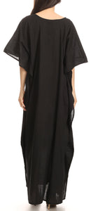 Sakkas Favi Womens Casual Long Maxi Dress Caftan Cover Up Loungewear in Cotton