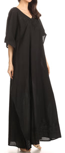 Sakkas Favi Womens Casual Long Maxi Dress Caftan Cover Up Loungewear in Cotton