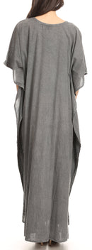 Sakkas Favi Womens Casual Long Maxi Dress Caftan Cover Up Loungewear in Cotton