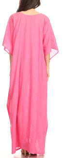 Sakkas Favi Womens Casual Long Maxi Dress Caftan Cover Up Loungewear in Cotton