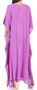 Sakkas Favi Womens Casual Long Maxi Dress Caftan Cover Up Loungewear in Cotton