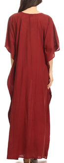 Sakkas Favi Womens Casual Long Maxi Dress Caftan Cover Up Loungewear in Cotton