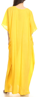 Sakkas Favi Womens Casual Long Maxi Dress Caftan Cover Up Loungewear in Cotton