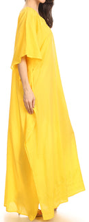 Sakkas Favi Womens Casual Long Maxi Dress Caftan Cover Up Loungewear in Cotton