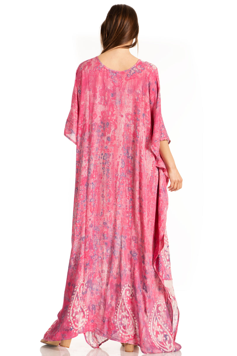 Sakkas Tacy Women's Casual Boho Summer Maxi Dress Caftan Kaftan Cover-up LougeWear