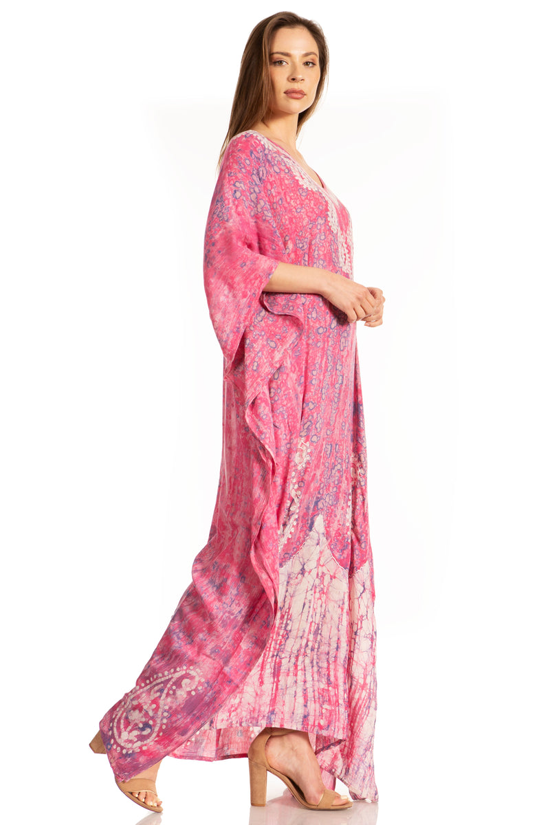 Sakkas Tacy Women's Casual Boho Summer Maxi Dress Caftan Kaftan Cover-up LougeWear