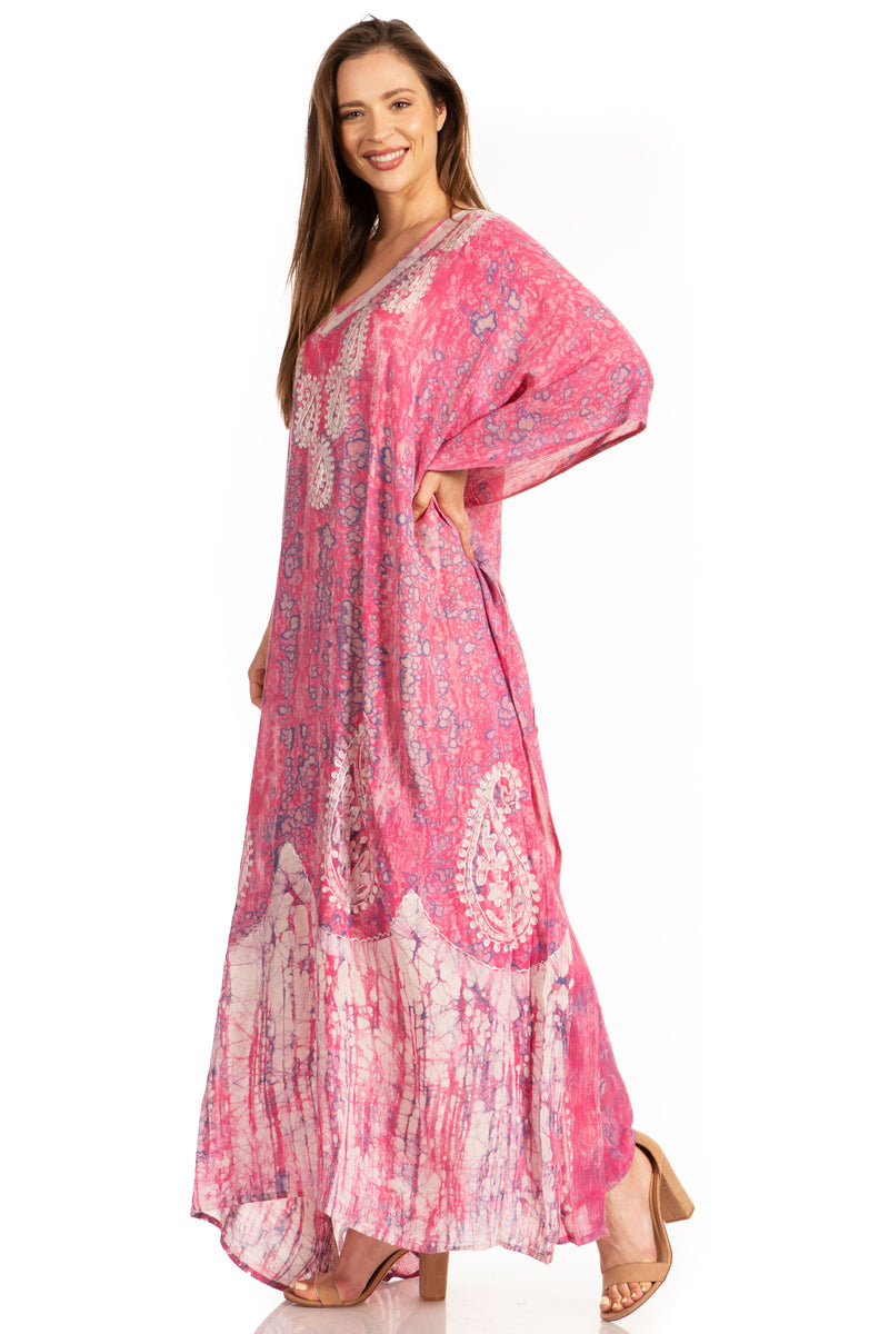 Sakkas Tacy Women's Casual Boho Summer Maxi Dress Caftan Kaftan Cover-up LougeWear