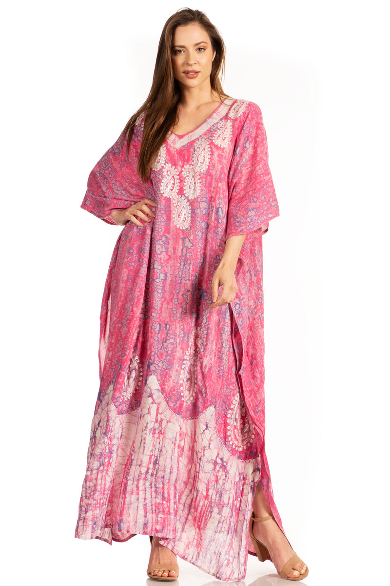 Sakkas Tacy Women's Casual Boho Summer Maxi Dress Caftan Kaftan Cover-up LougeWear