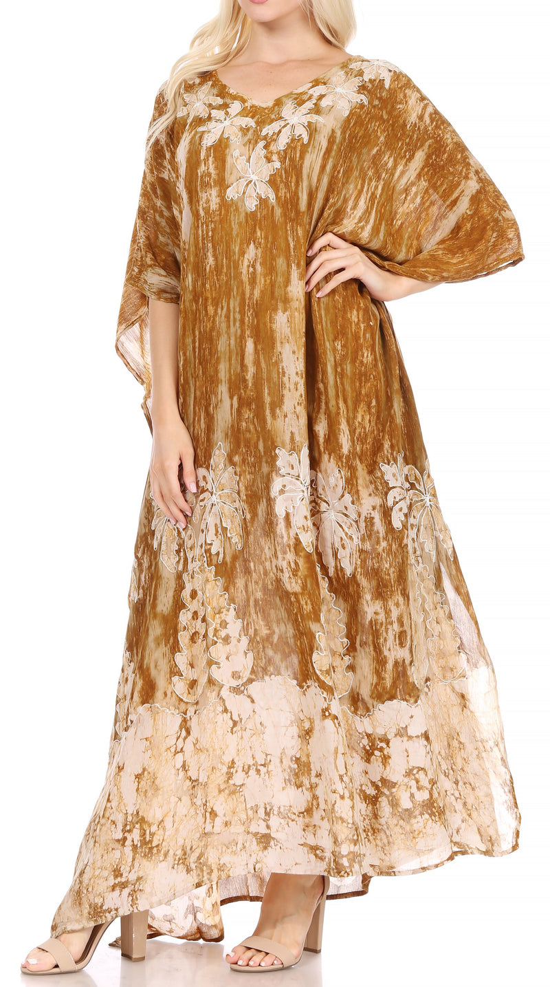 Sakkas Tacy Women's Casual Boho Summer Maxi Dress Caftan Kaftan Cover-up LougeWear