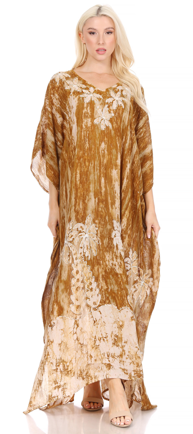 Sakkas Tacy Women's Casual Boho Summer Maxi Dress Caftan Kaftan Cover-up LougeWear