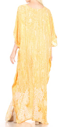 Sakkas Tacy Women's Casual Boho Summer Maxi Dress Caftan Kaftan Cover-up LougeWear