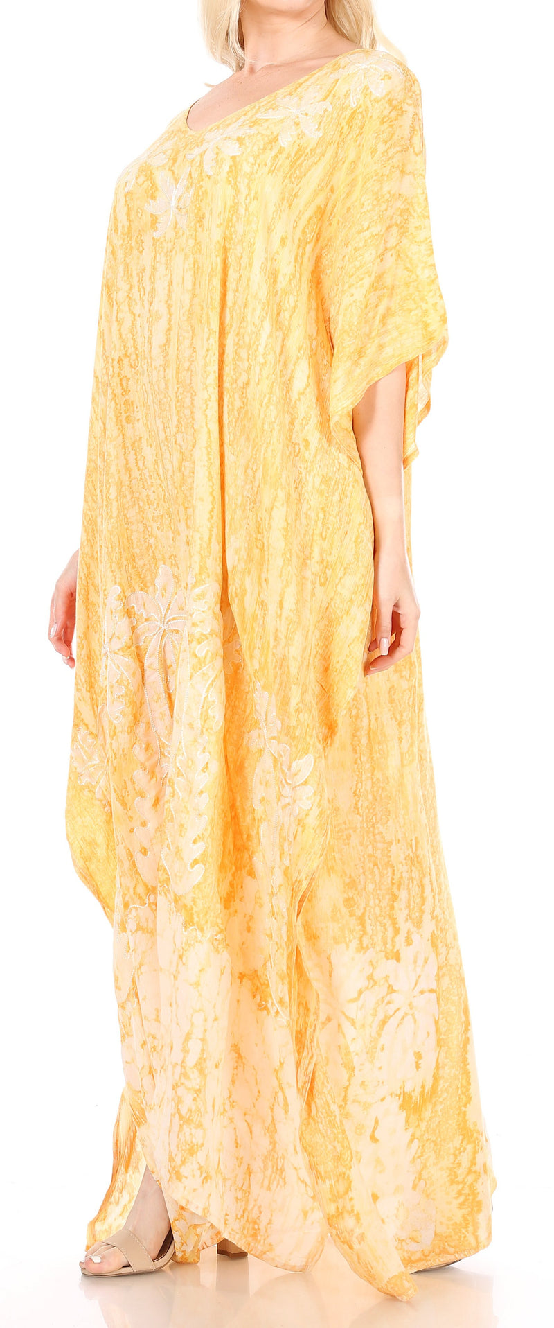 Sakkas Tacy Women's Casual Boho Summer Maxi Dress Caftan Kaftan Cover-up LougeWear