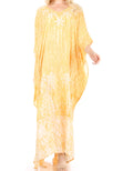 Sakkas Tacy Women's Casual Boho Summer Maxi Dress Caftan Kaftan Cover-up LougeWear#color_11-Cooper