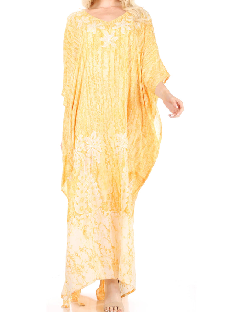 Sakkas Tacy Women's Casual Boho Summer Maxi Dress Caftan Kaftan Cover-up LougeWear