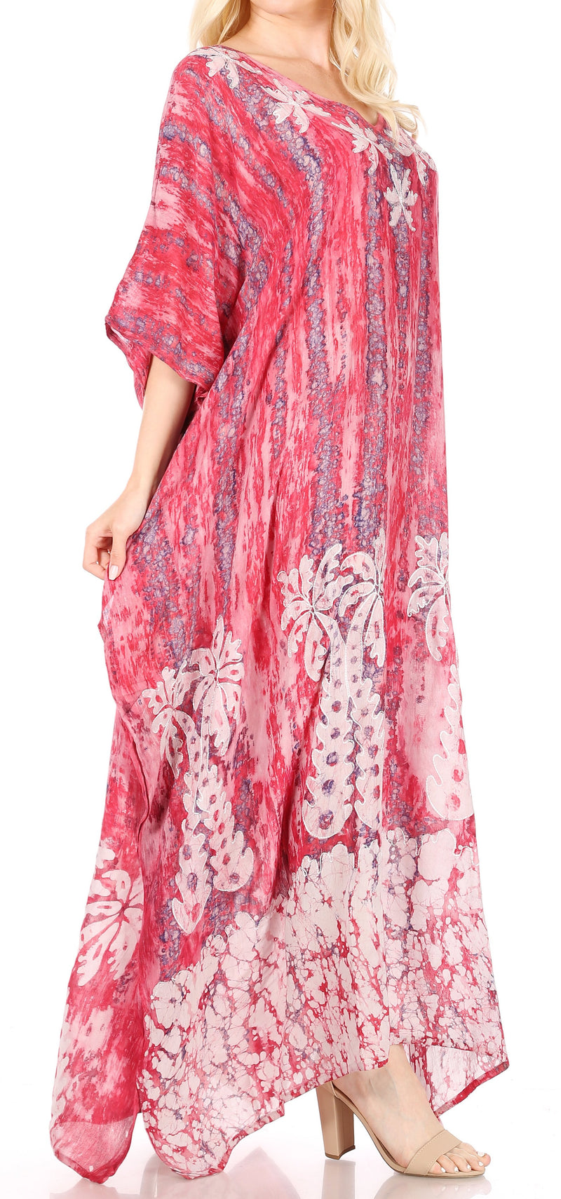 Sakkas Tacy Women's Casual Boho Summer Maxi Dress Caftan Kaftan Cover-up LougeWear