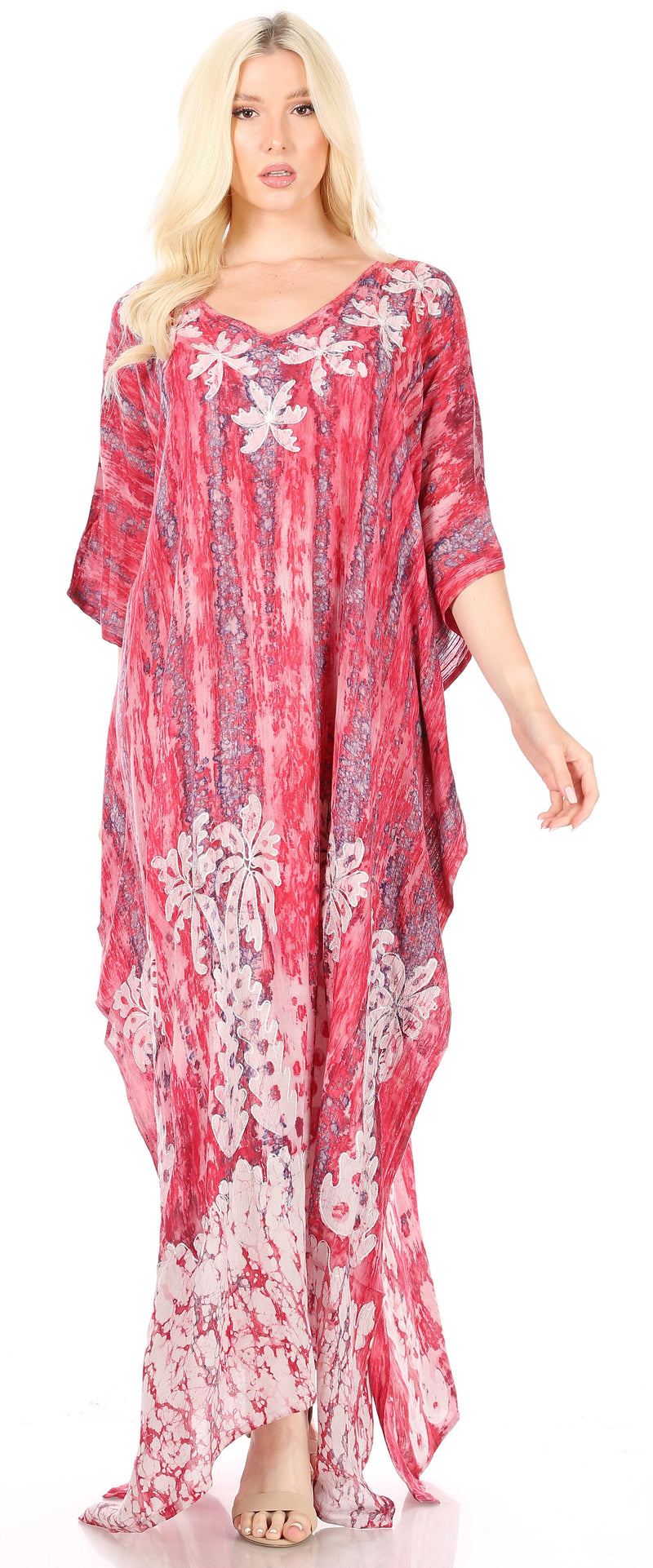 Sakkas Tacy Women's Casual Boho Summer Maxi Dress Caftan Kaftan Cover-up LougeWear