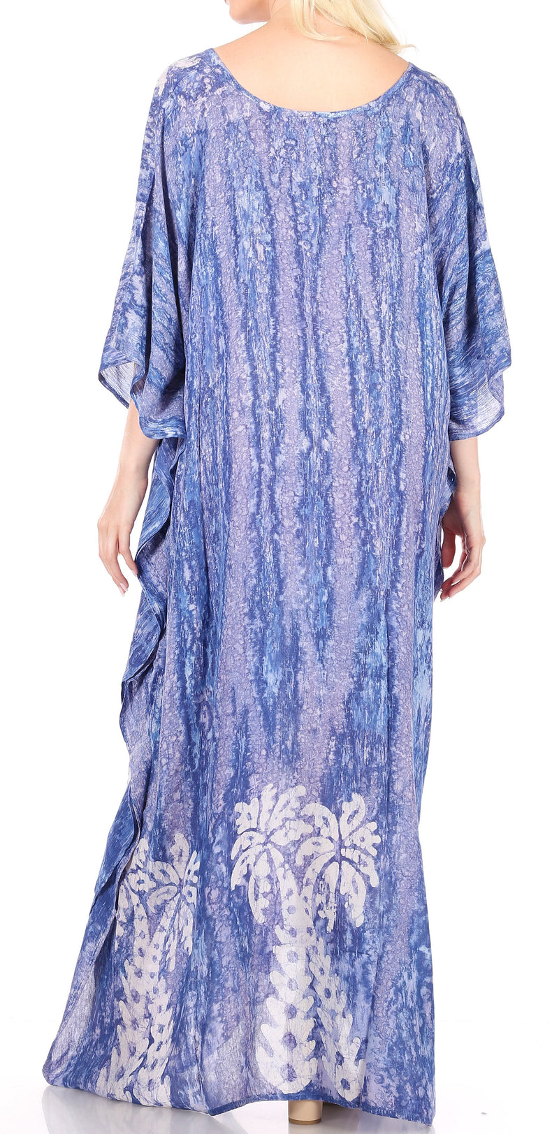 Sakkas Tacy Women's Casual Boho Summer Maxi Dress Caftan Kaftan Cover-up LougeWear