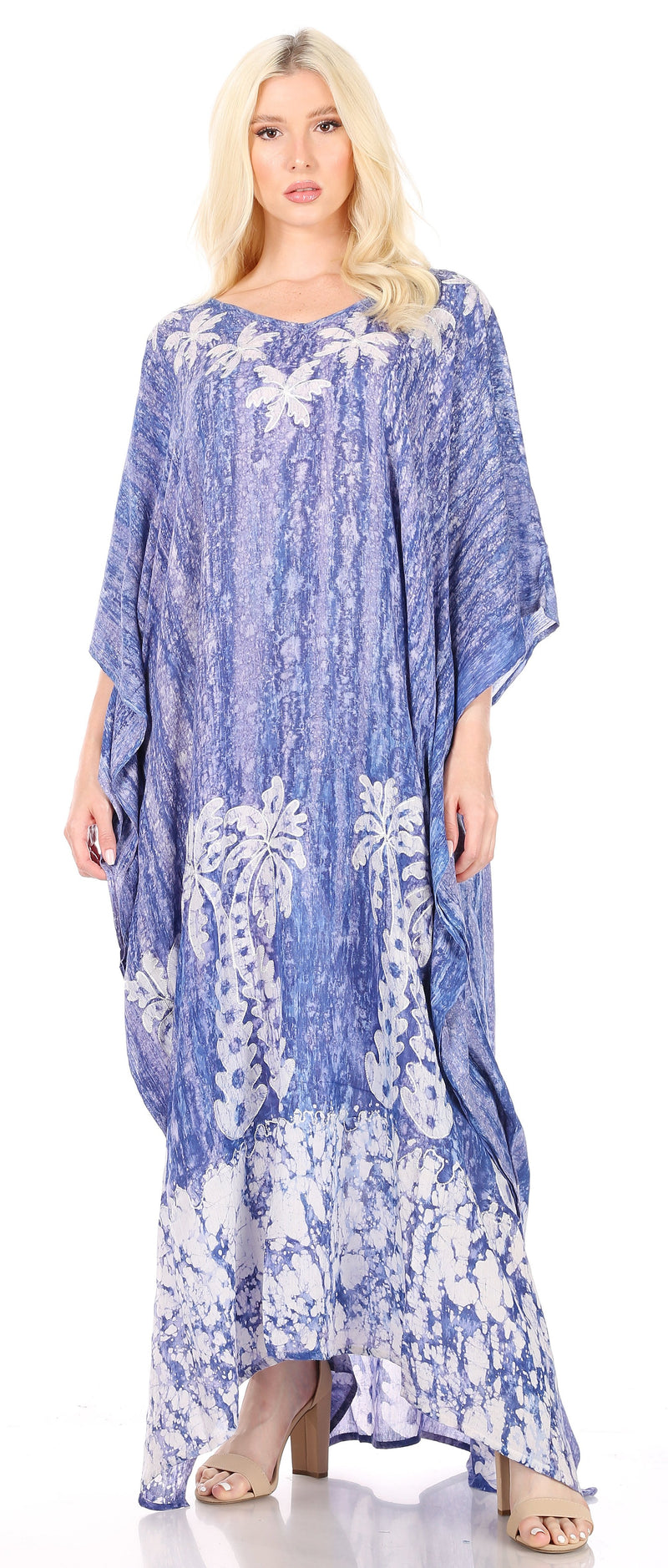 Sakkas Tacy Women's Casual Boho Summer Maxi Dress Caftan Kaftan Cover-up LougeWear