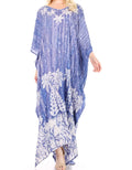 Sakkas Tacy Women's Casual Boho Summer Maxi Dress Caftan Kaftan Cover-up LougeWear#color_11-Indigo