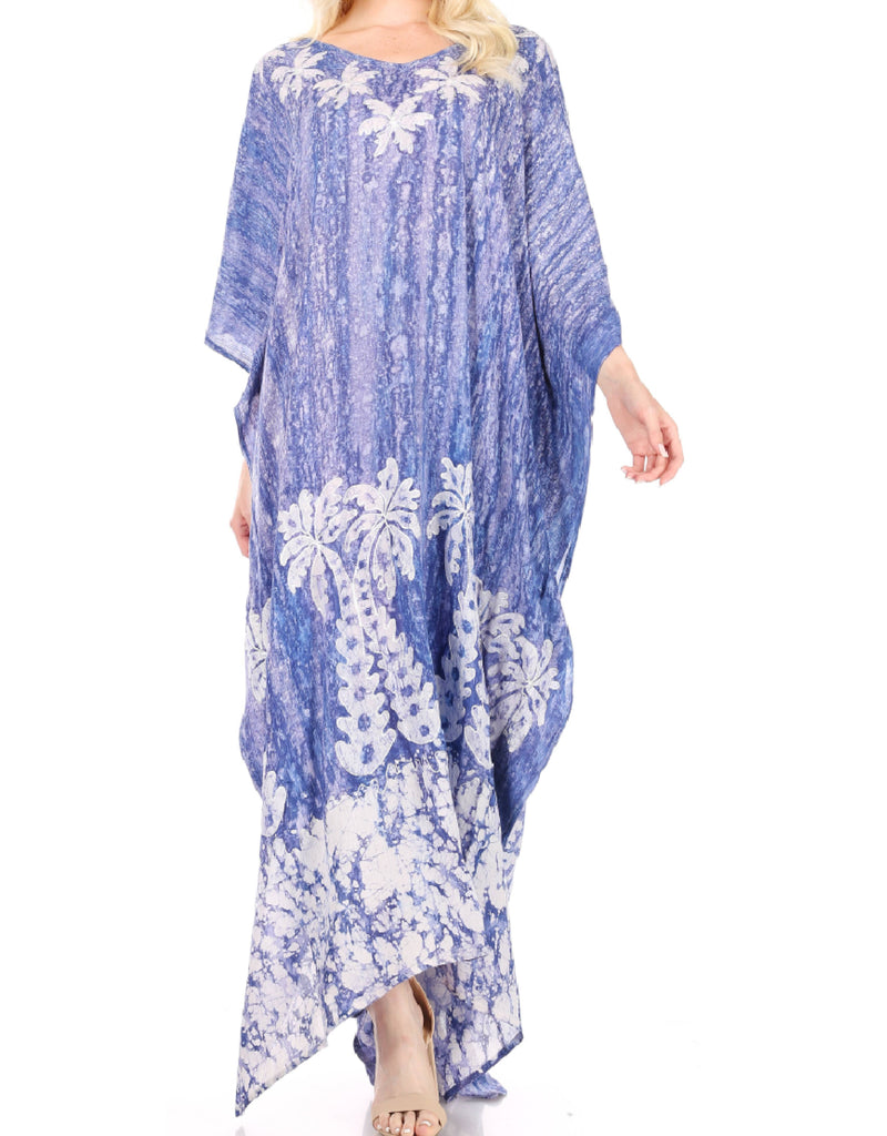 Sakkas Tacy Women's Casual Boho Summer Maxi Dress Caftan Kaftan Cover-up LougeWear