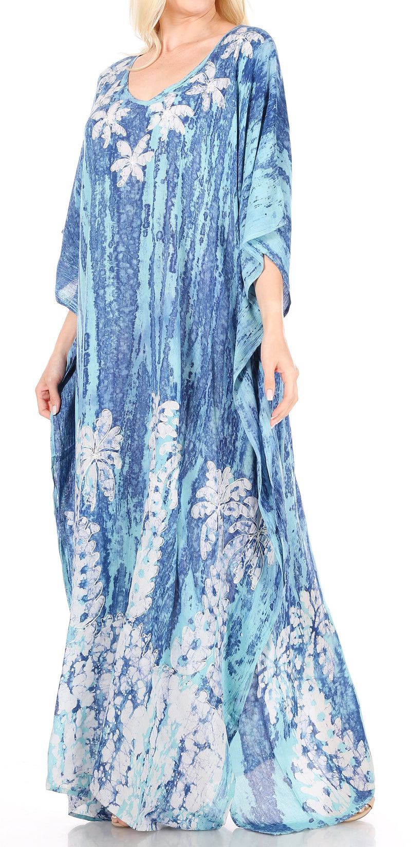 Sakkas Tacy Women's Casual Boho Summer Maxi Dress Caftan Kaftan Cover-up LougeWear