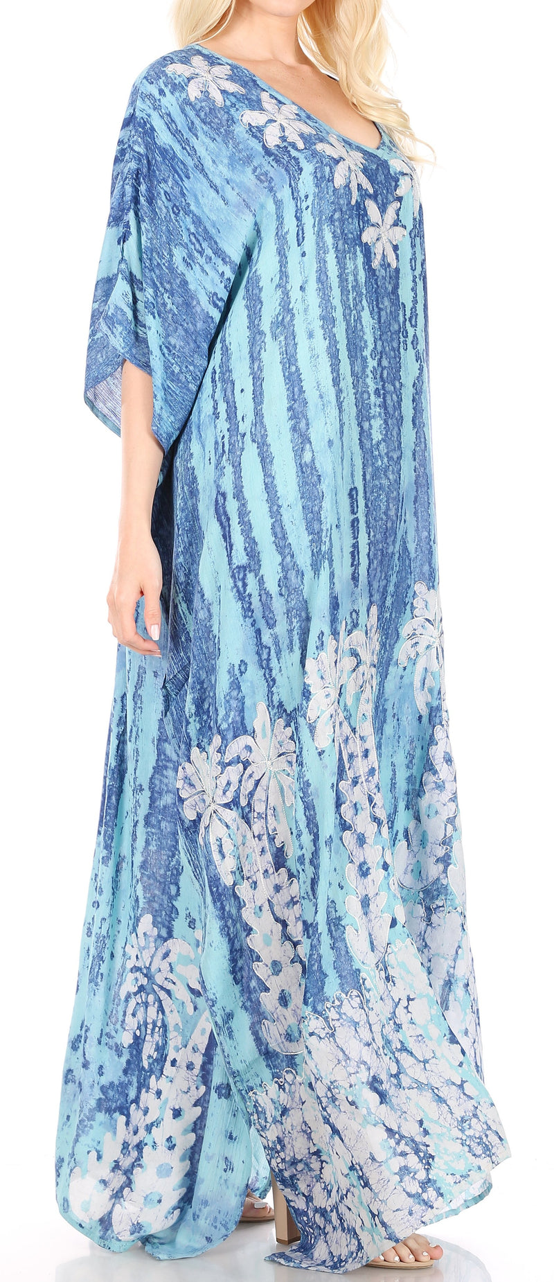 Sakkas Tacy Women's Casual Boho Summer Maxi Dress Caftan Kaftan Cover-up LougeWear