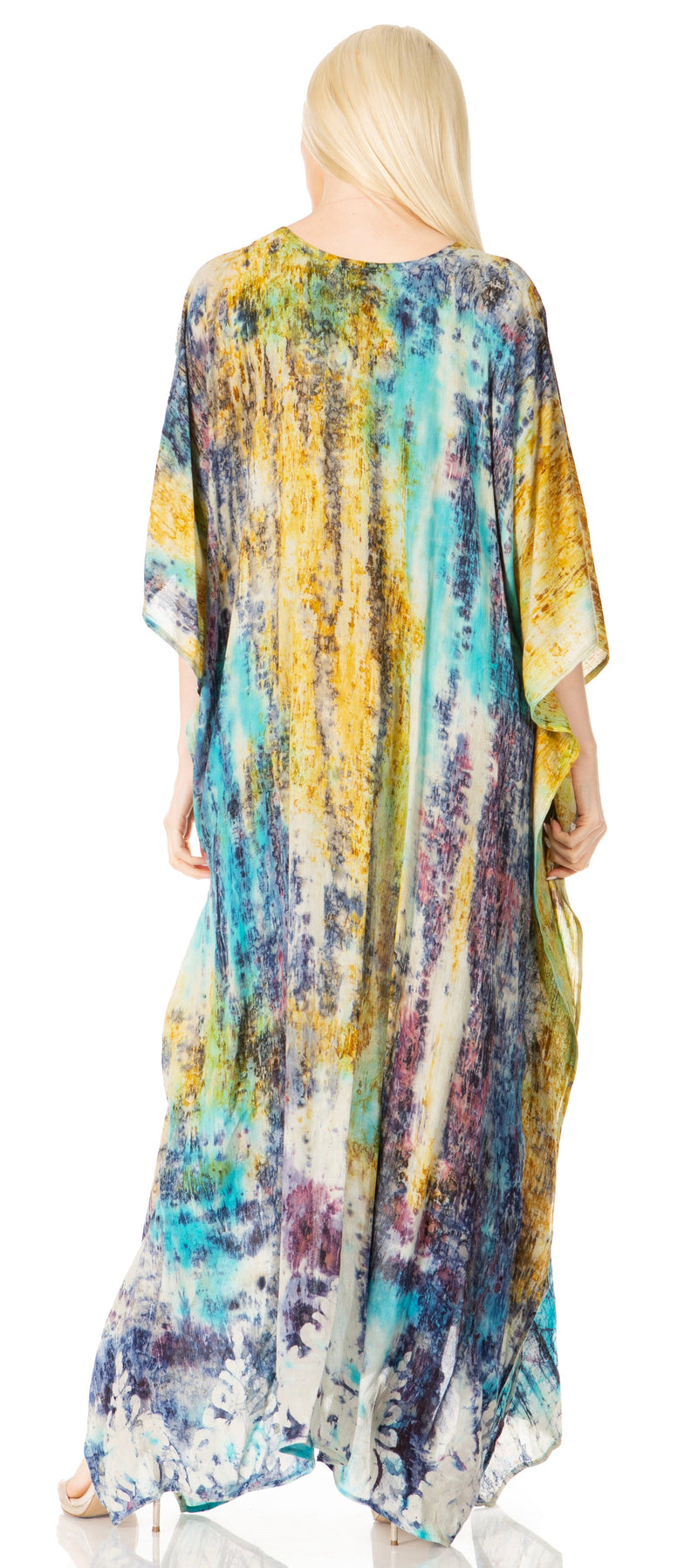 Sakkas Tacy Women's Casual Boho Summer Maxi Dress Caftan Kaftan Cover-up LougeWear