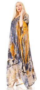 Sakkas Tacy Women's Casual Boho Summer Maxi Dress Caftan Kaftan Cover-up LougeWear