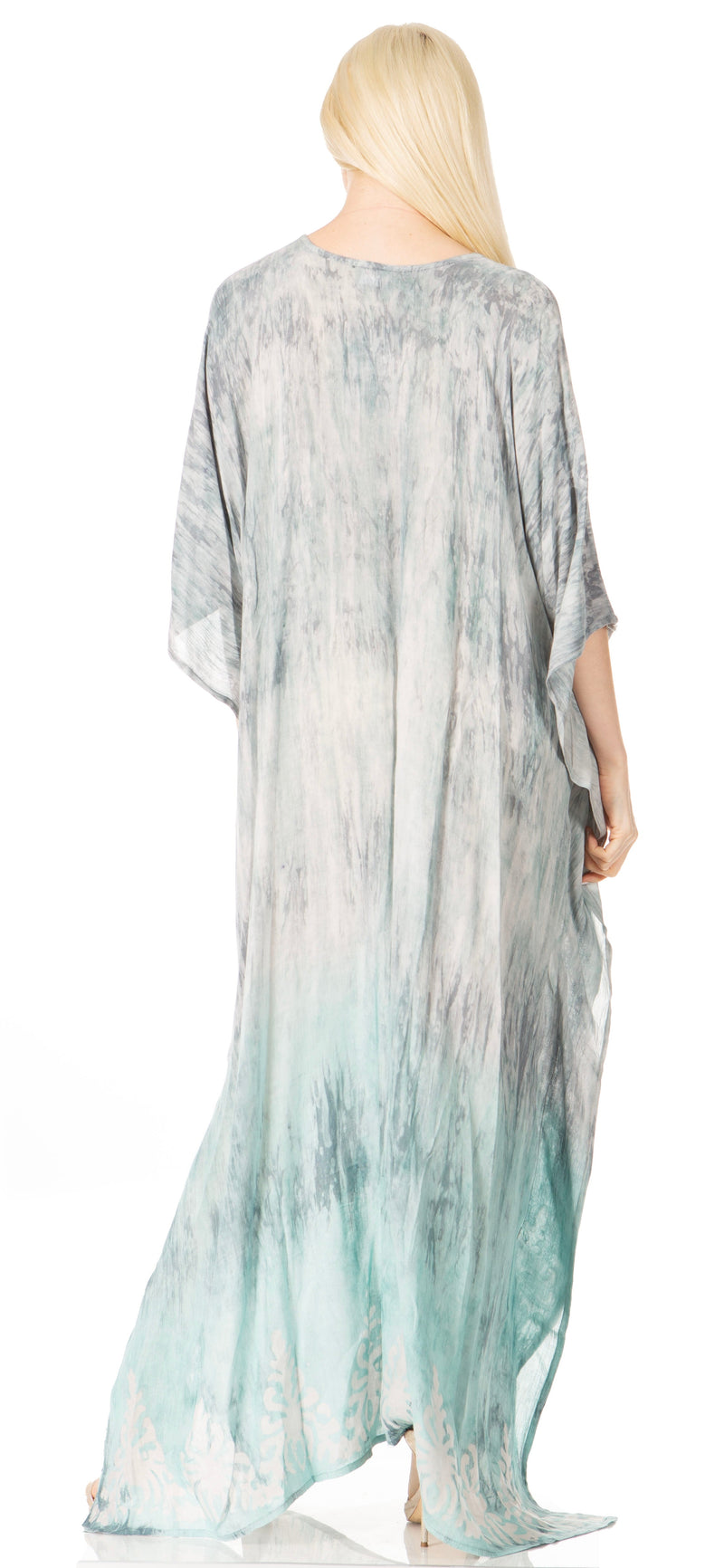 Sakkas Tacy Women's Casual Boho Summer Maxi Dress Caftan Kaftan Cover-up LougeWear