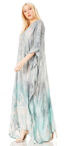 Sakkas Tacy Women's Casual Boho Summer Maxi Dress Caftan Kaftan Cover-up LougeWear