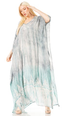 Sakkas Tacy Women's Casual Boho Summer Maxi Dress Caftan Kaftan Cover-up LougeWear