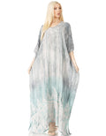 Sakkas Tacy Women's Casual Boho Summer Maxi Dress Caftan Kaftan Cover-up LougeWear#color_19-SkyGrey