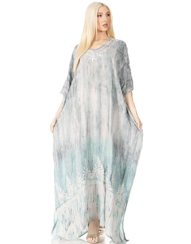 Sakkas Tacy Women's Casual Boho Summer Maxi Dress Caftan Kaftan Cover-up LougeWear