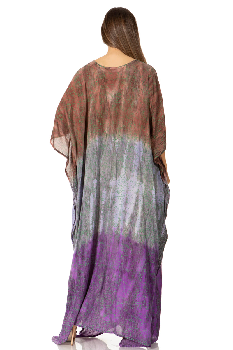 Sakkas Tacy Women's Casual Boho Summer Maxi Dress Caftan Kaftan Cover-up LougeWear