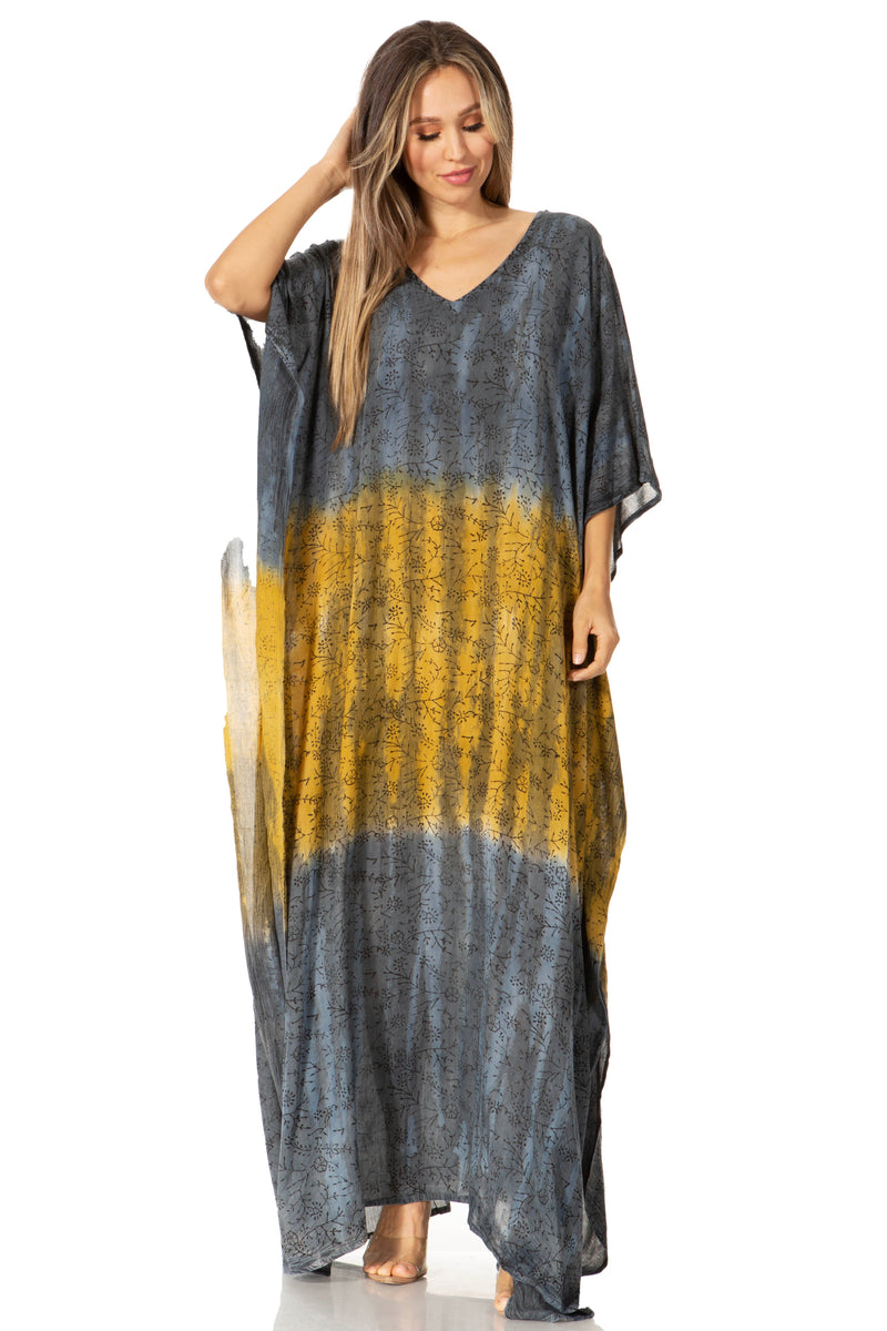 Sakkas Tacy Women's Casual Boho Summer Maxi Dress Caftan Kaftan Cover-up LougeWear