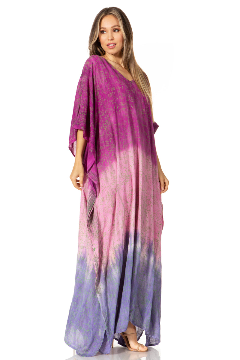 Sakkas Tacy Women's Casual Boho Summer Maxi Dress Caftan Kaftan Cover-up LougeWear