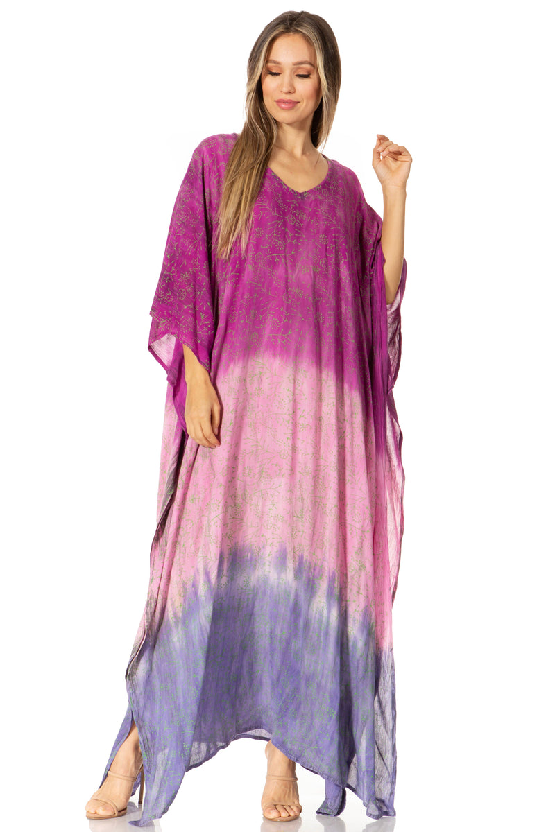 Sakkas Tacy Women's Casual Boho Summer Maxi Dress Caftan Kaftan Cover-up LougeWear