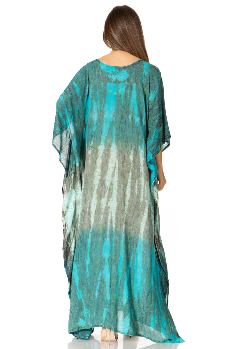 Sakkas Tacy Women's Casual Boho Summer Maxi Dress Caftan Kaftan Cover-up LougeWear