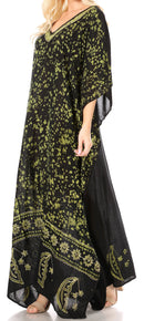 Sakkas Tacy Women's Casual Boho Summer Maxi Dress Caftan Kaftan Cover-up LougeWear