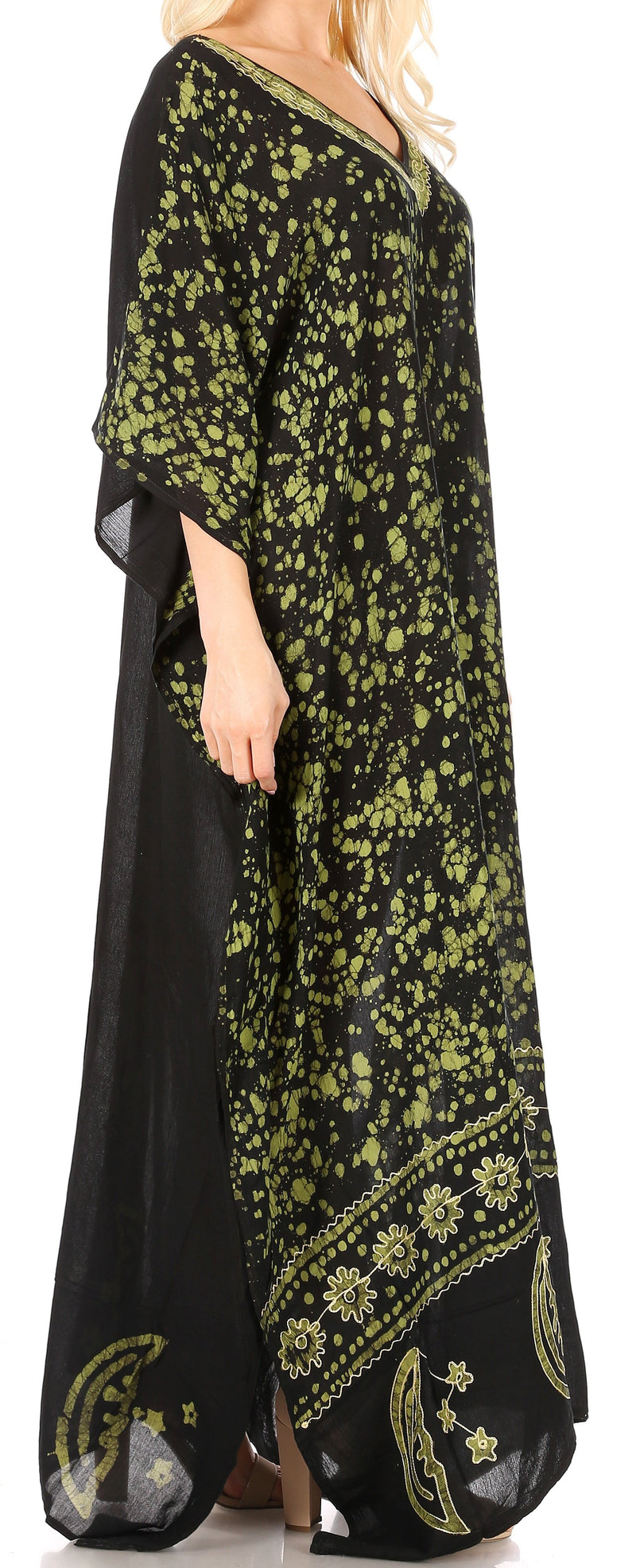 Sakkas Tacy Women's Casual Boho Summer Maxi Dress Caftan Kaftan Cover-up LougeWear