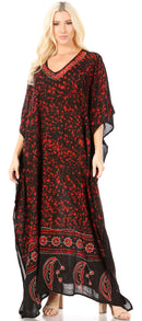 Sakkas Tacy Women's Casual Boho Summer Maxi Dress Caftan Kaftan Cover-up LougeWear