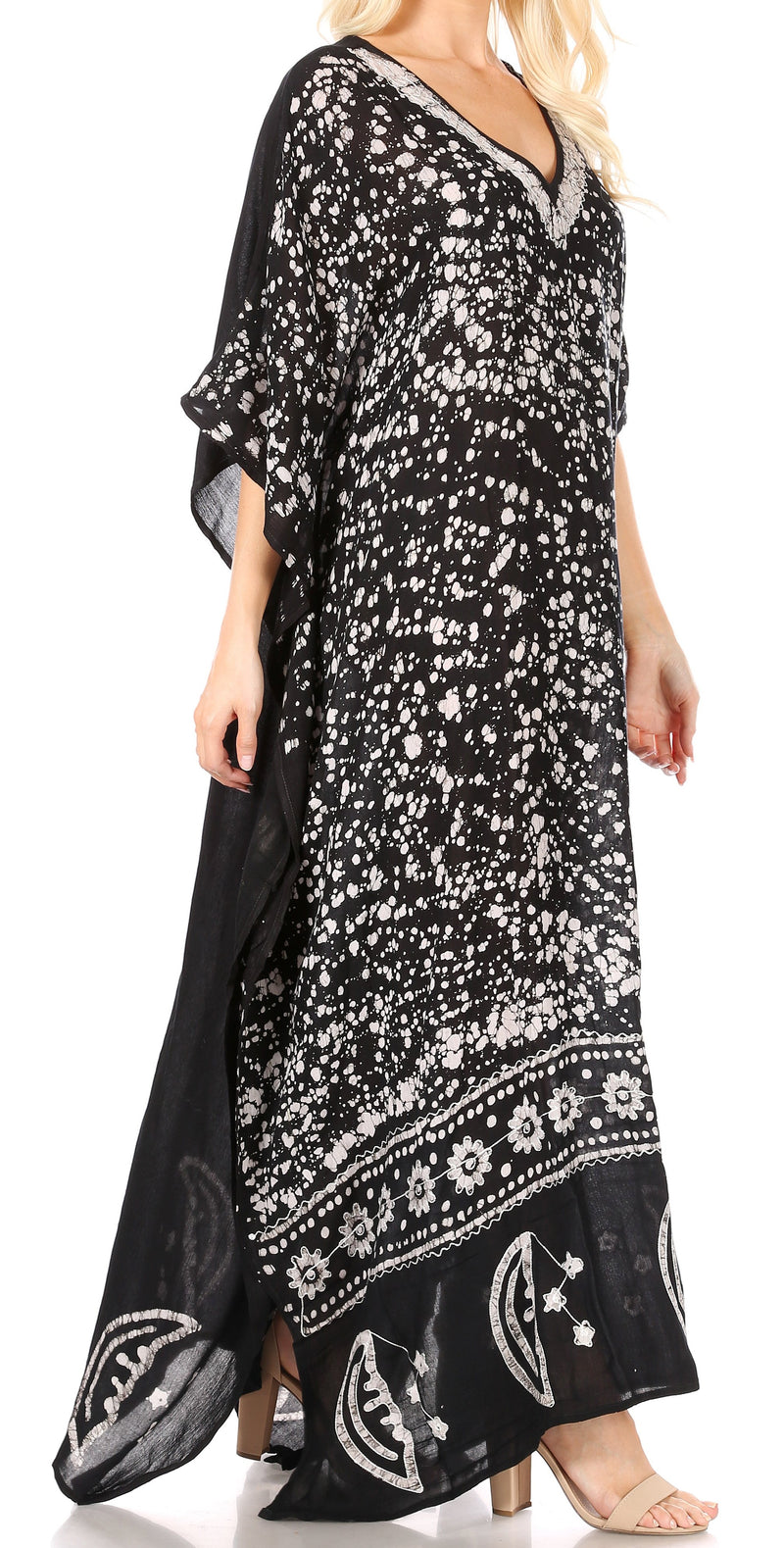 Sakkas Tacy Women's Casual Boho Summer Maxi Dress Caftan Kaftan Cover-up LougeWear