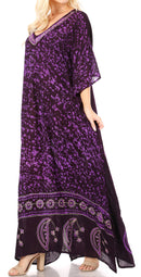 Sakkas Tacy Women's Casual Boho Summer Maxi Dress Caftan Kaftan Cover-up LougeWear