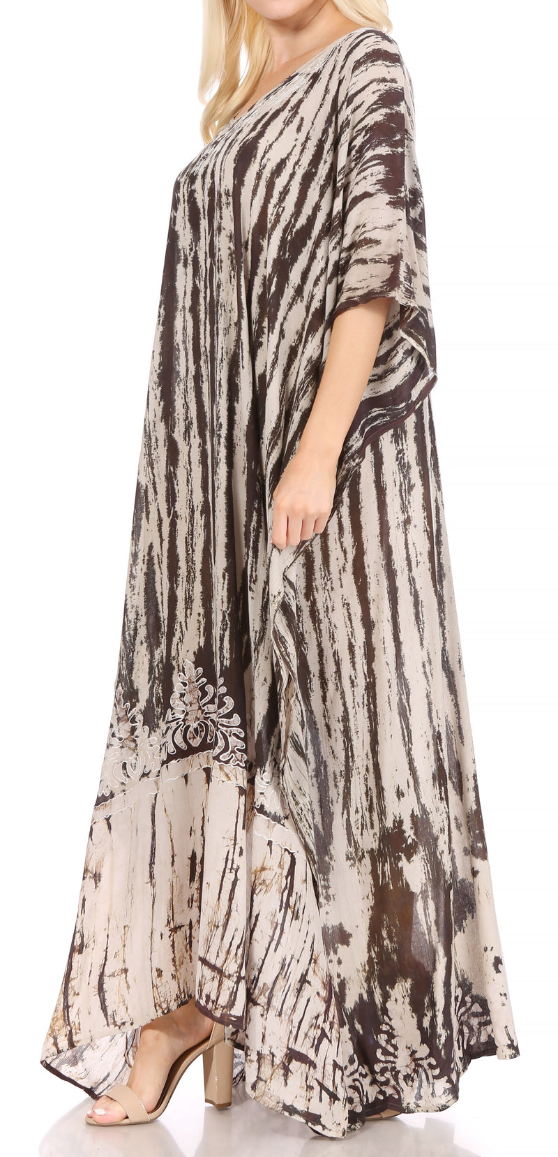 Sakkas Tacy Women's Casual Boho Summer Maxi Dress Caftan Kaftan Cover-up LougeWear